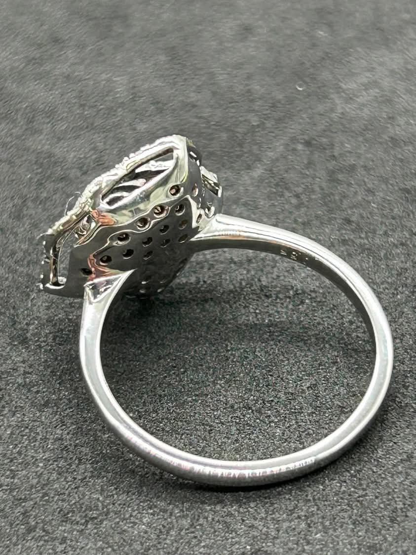 White Gold Rose Ring 18K Size 7