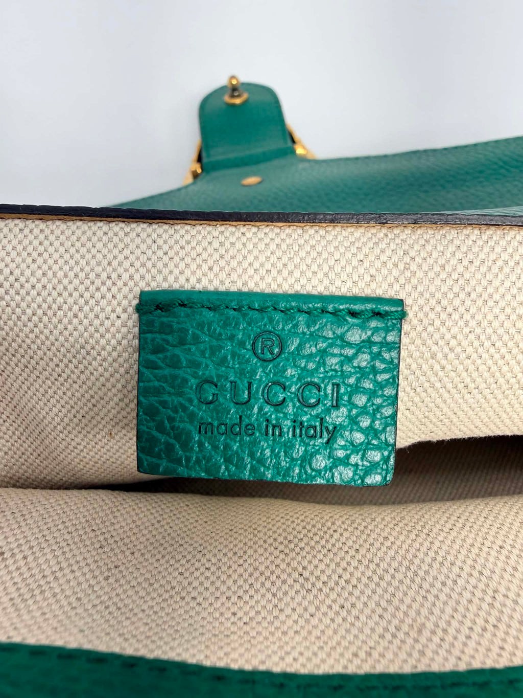 Gucci Dollar Calfskin Crystal Small Dionysus Shoulder Bag Emerald