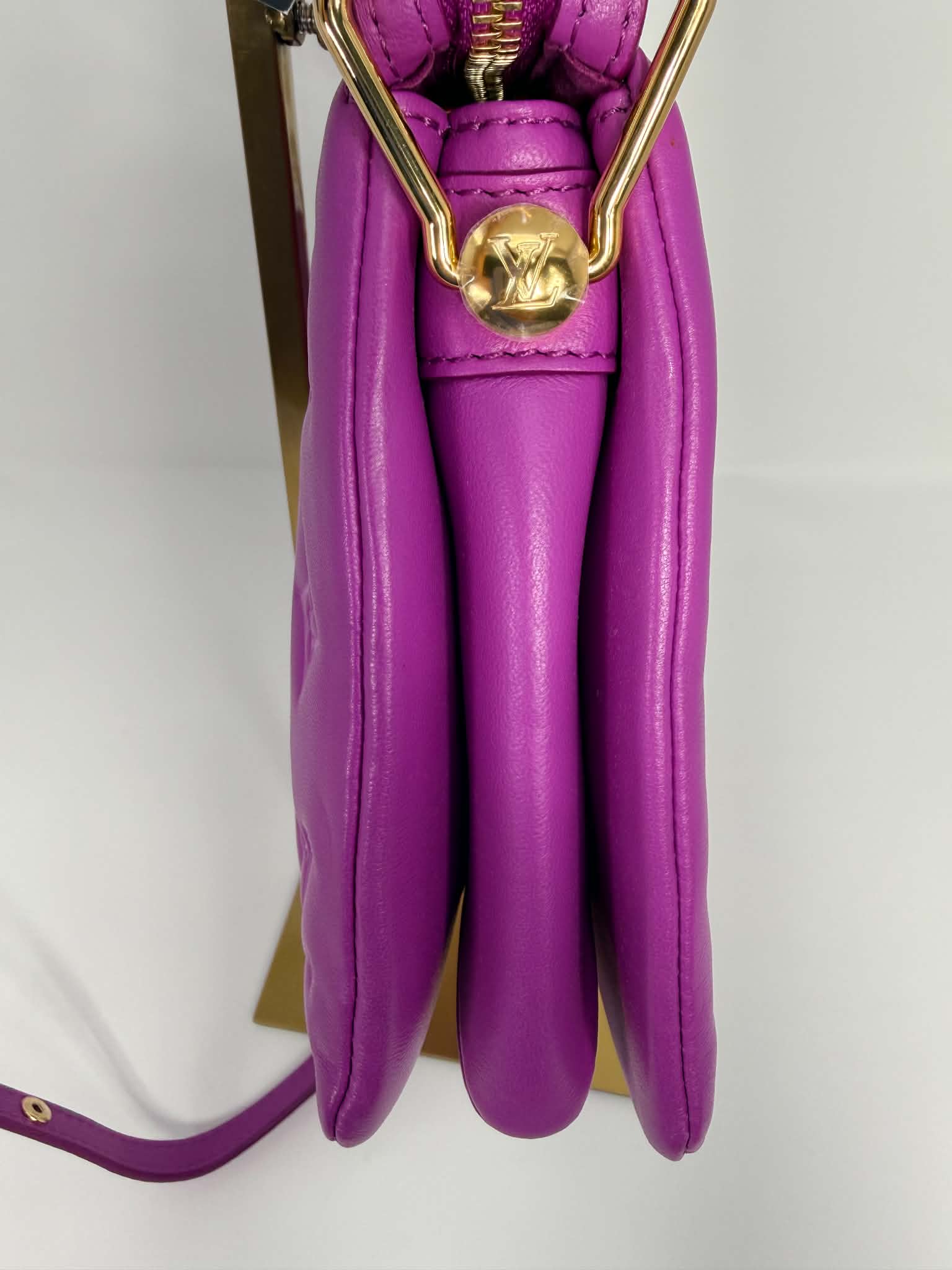 Louis Vuitton Lambskin Embossed Monogram Coussin BB Orchid