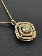 Diamond-Diamond Pendent 18k Yellow Gold