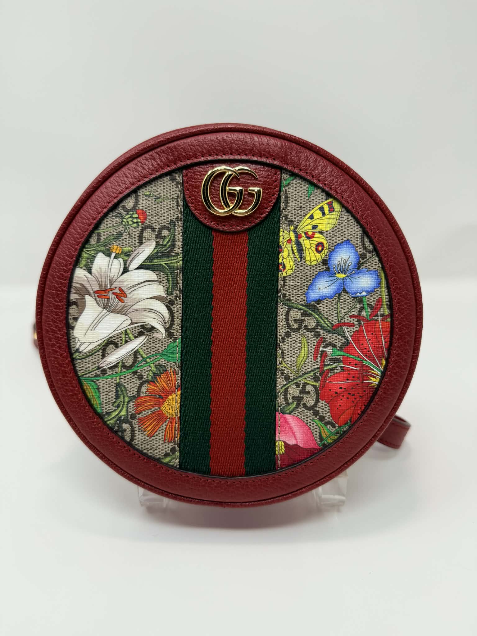 Gucci Flora Ophidia Round Backpack with Free Gucci Key Cles