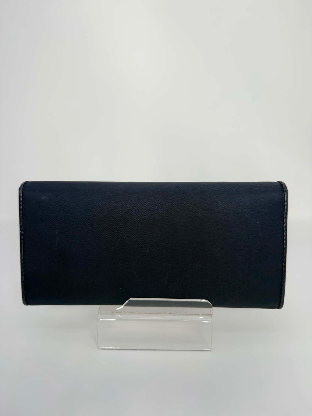 Prada Tessuto Saffiano Triangle Logo Continental Flap Travel Wallet Black