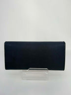 Prada Tessuto Saffiano Triangle Logo Continental Flap Travel Wallet Black