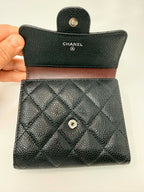 Chanel Caviar Quilted Compact Flap Wallet Black