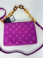 Louis Vuitton Lambskin Embossed Monogram Coussin BB Orchid