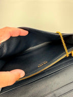 Prada Tessuto Saffiano Triangle Logo Continental Flap Travel Wallet Black