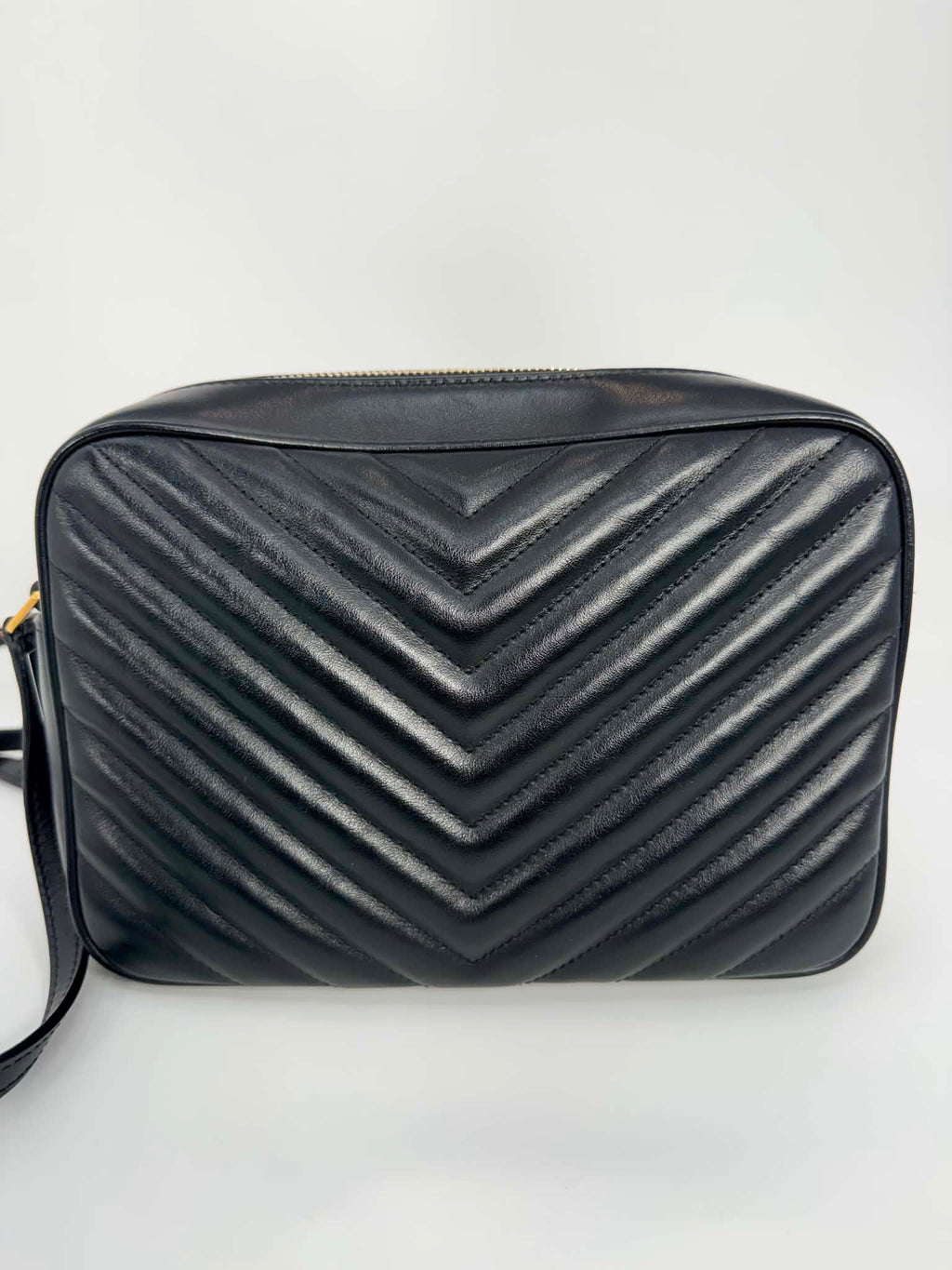 Saint Laurent Calfskin Matelasse Monogram Lou Camera Bag Black