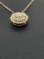 Diamond Pendant in 18K Yellow Gold with Chain
