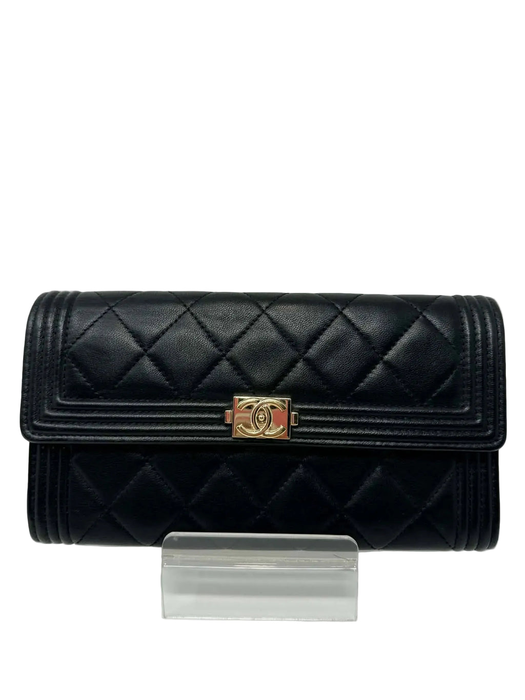 Chanel Boy Flap Long Wallet in Smooth Lambskin