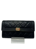 Chanel Boy Flap Long Wallet in Smooth Lambskin