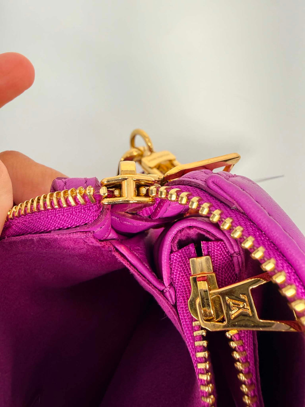 Louis Vuitton Lambskin Embossed Monogram Coussin BB Orchid