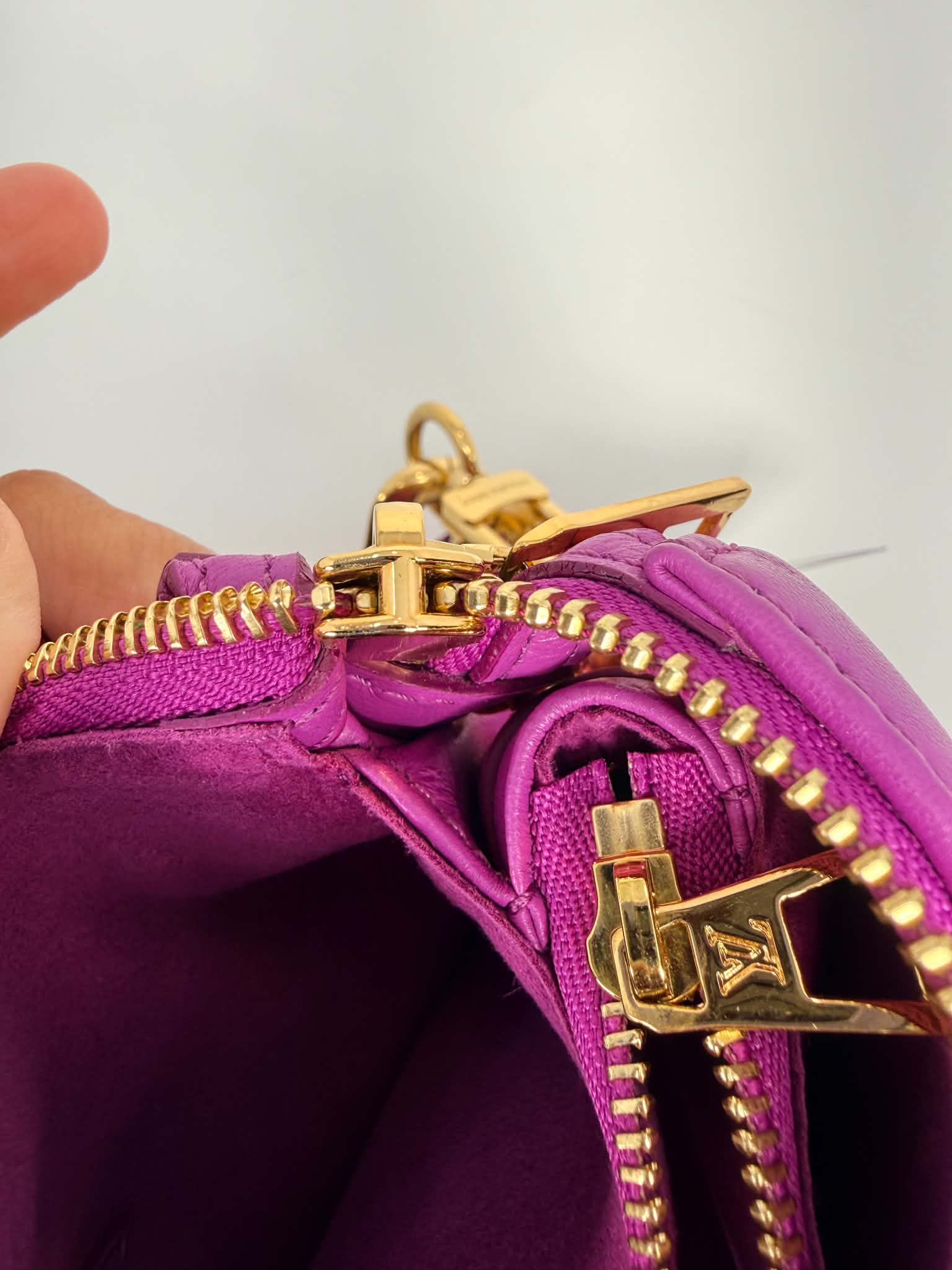 Louis Vuitton Lambskin Embossed Monogram Coussin BB Orchid
