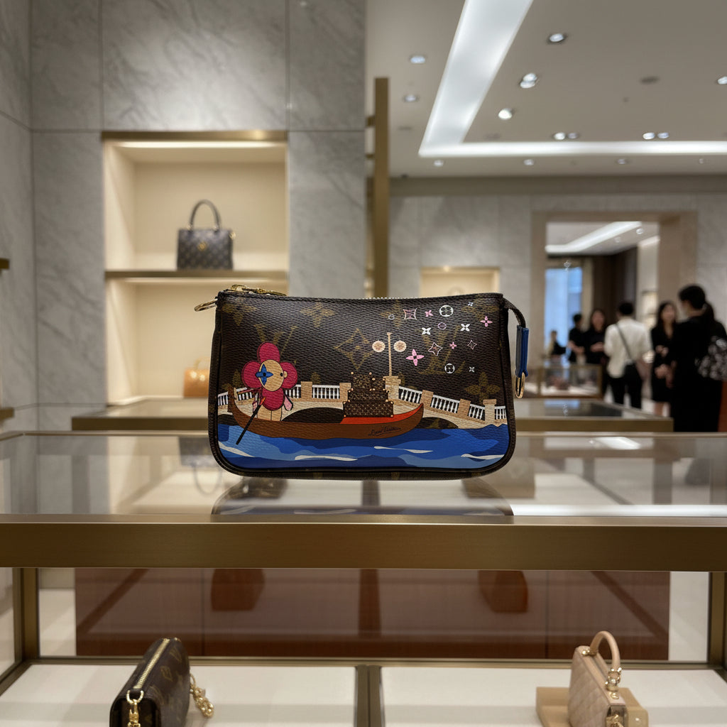 Louis Vuitton Monogram 2019 Christmas Animation Mini Venice Pochette Accessories Blue