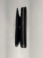 Saint Laurent Grain De Poudre Matelasse Chevron Monogram Compact Zip Around Wallet