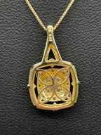 Cluster Diamond and 18K Yellow Gold Necklace