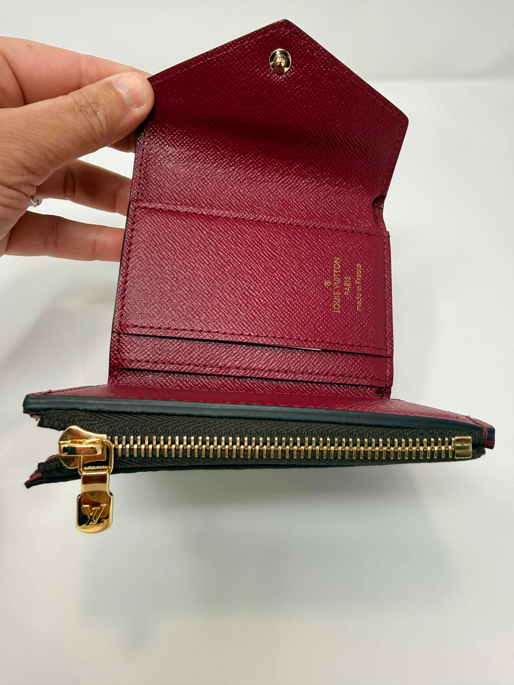 Louis Vuitton Monogram & Burgandy Zoe Wallet