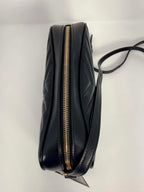 Saint Laurent Calfskin Matelasse Monogram Lou Camera Bag Black