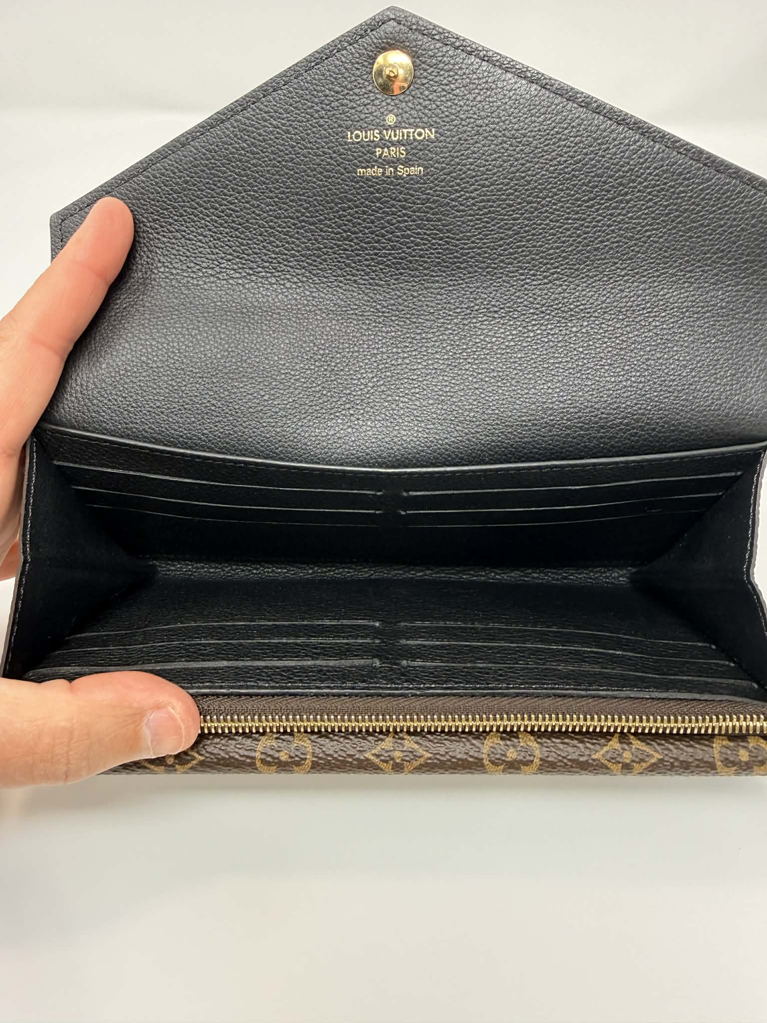 Louis Vuitton Monogram/Black Portefeuille Double V Long Bifold Wallet