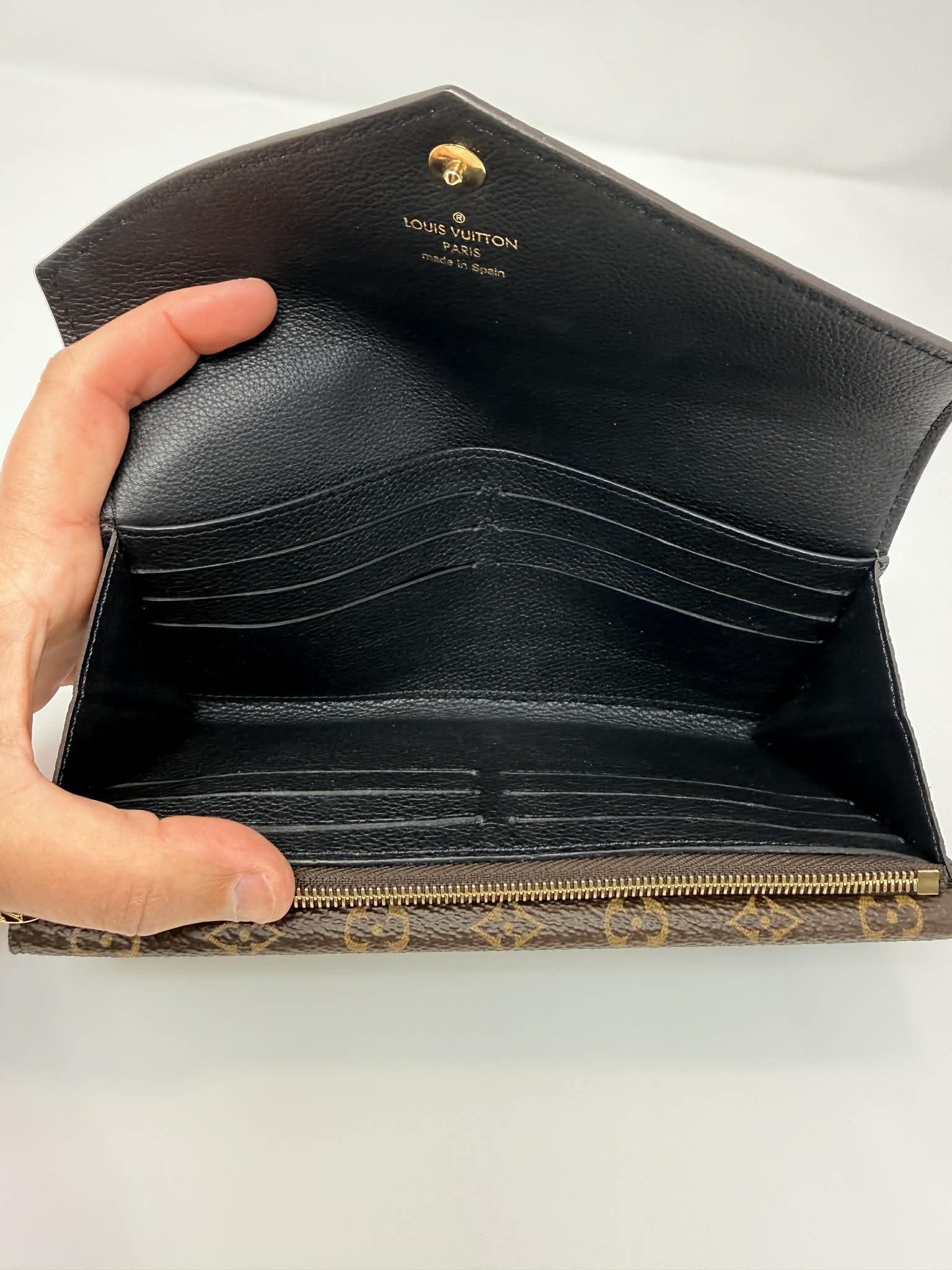 Louis Vuitton Monogram/Black Portefeuille Double V Long Bifold Wallet