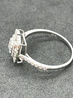 Square Cluster Diamond and 18K White Gold