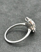 Square Cluster Diamond and 18K White Gold