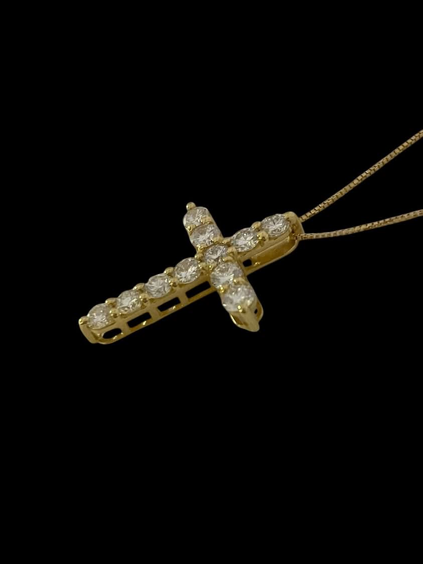 Gold and Diamond Cross with Chain