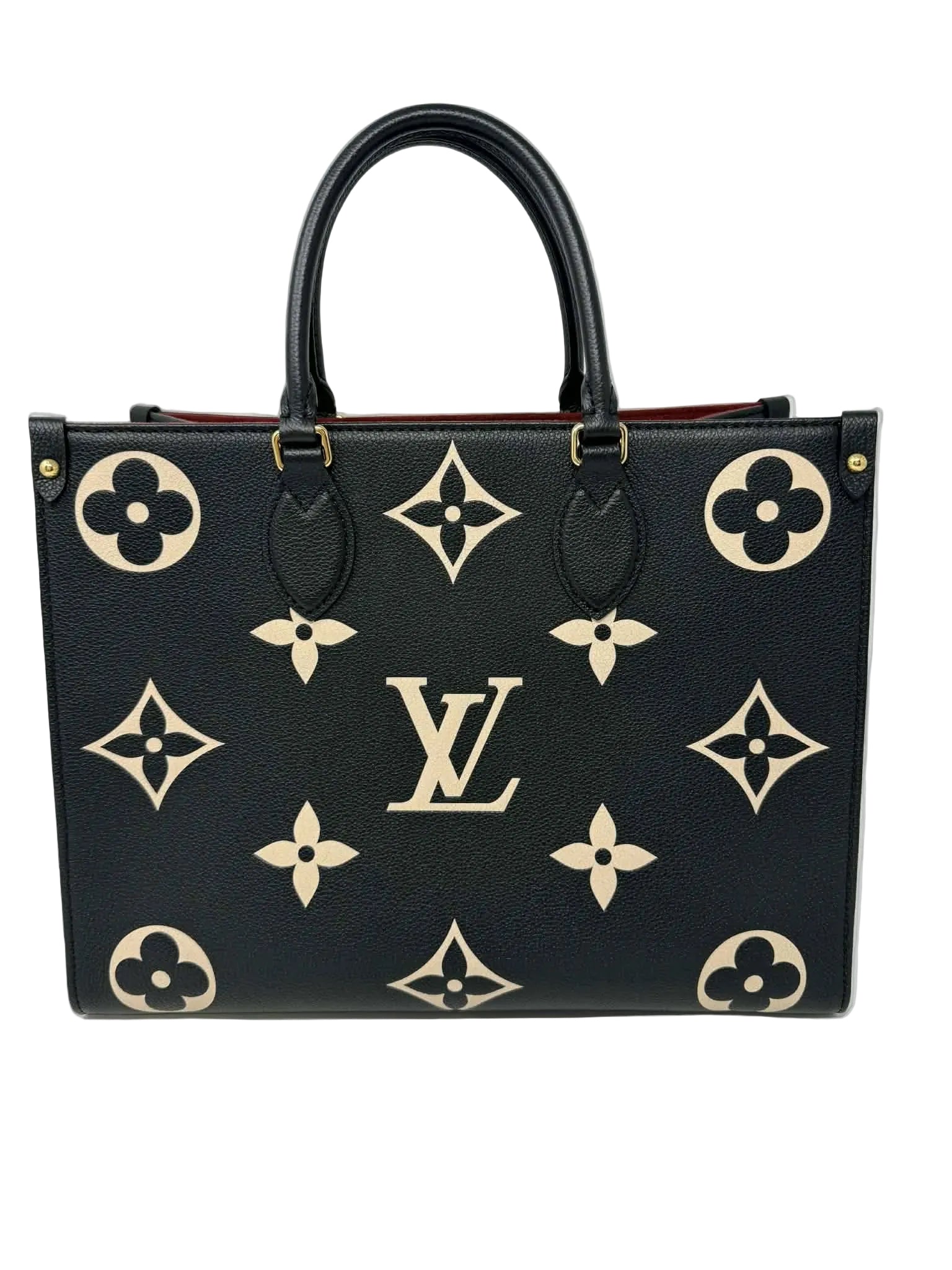 Louis Vuitton On The Go MM Empriente Leather Black and Ivory