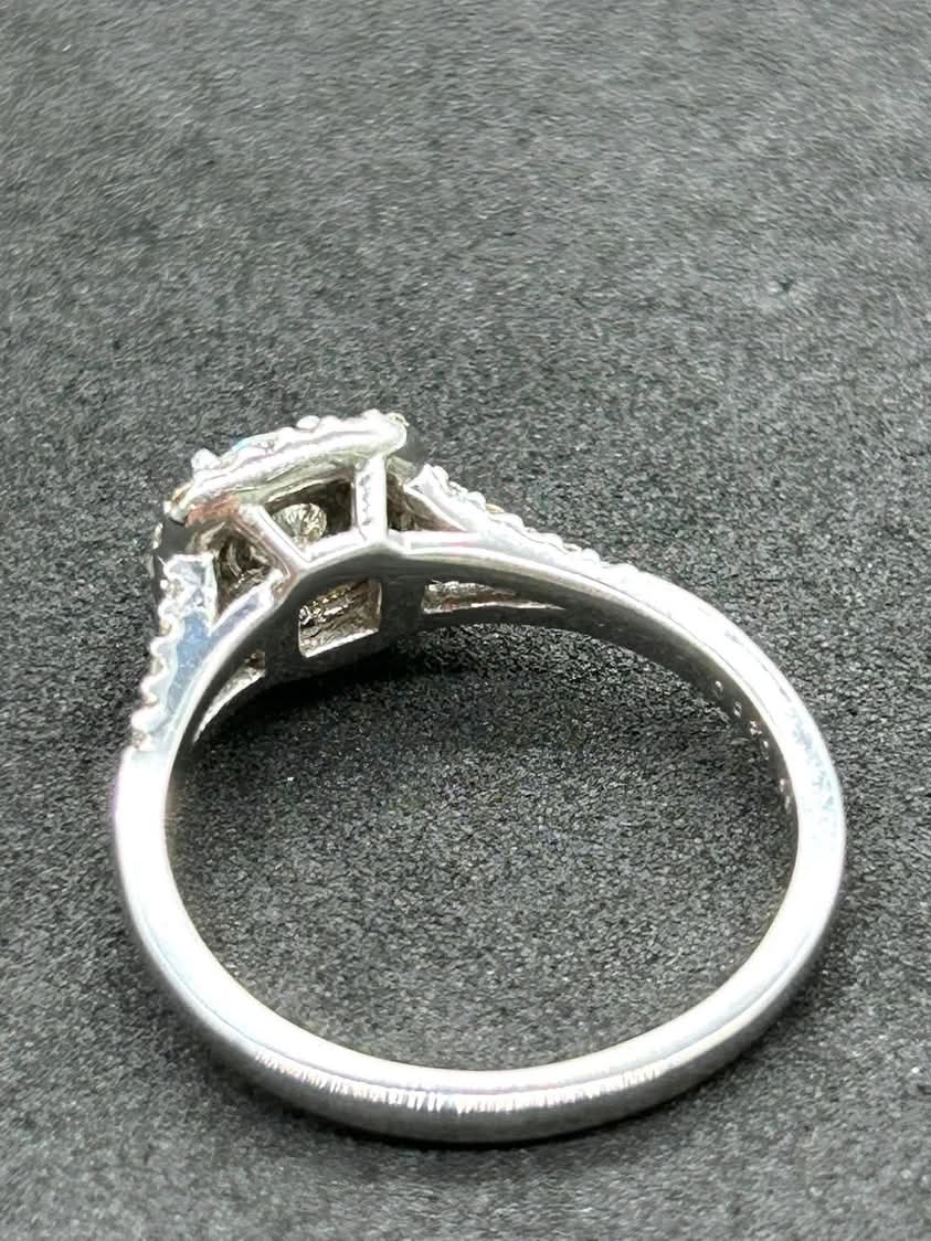 Diamond Halo Ring in 18K White Gold