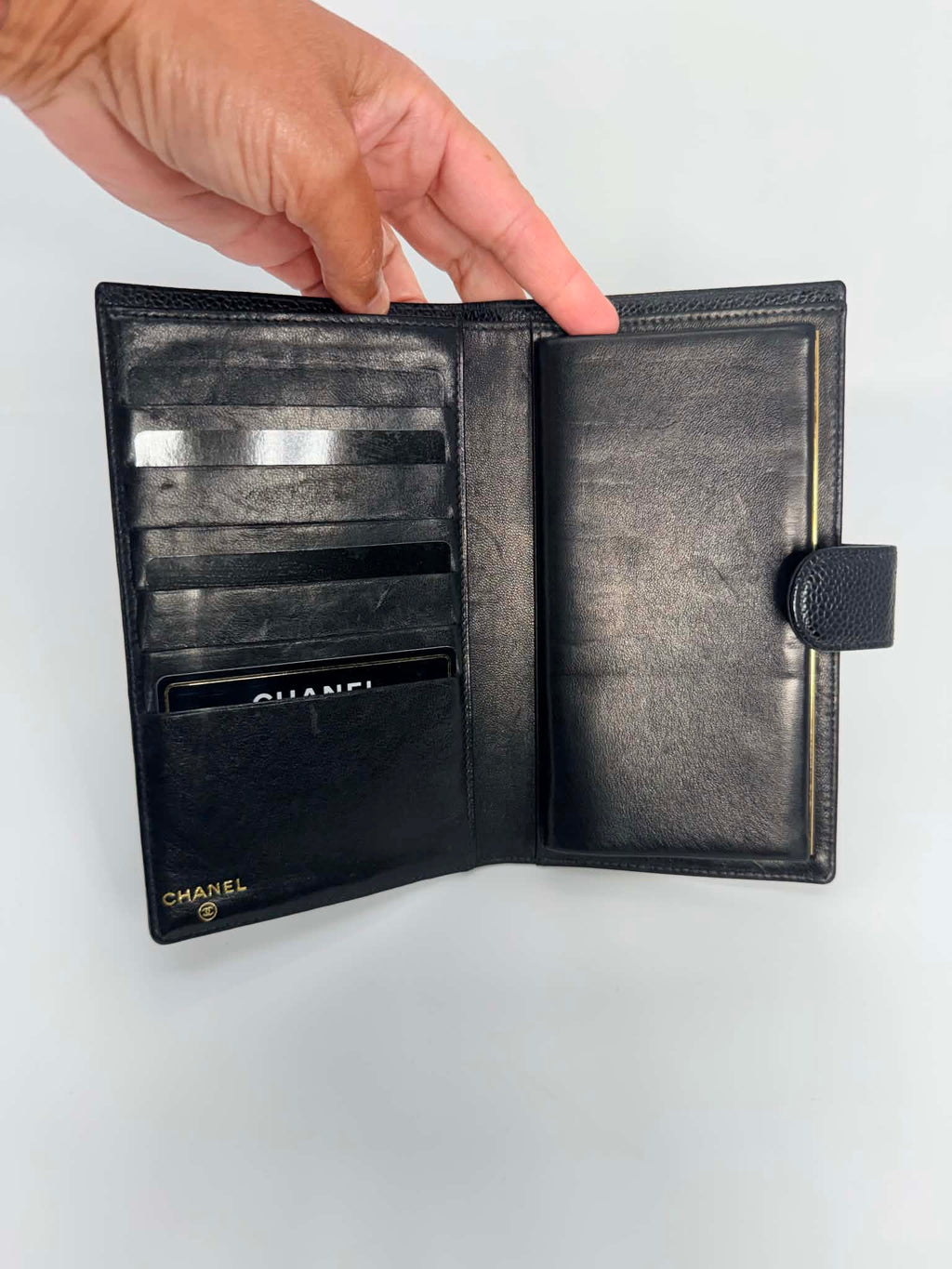 Chanel Caviar Timeless CC French Wallet Black