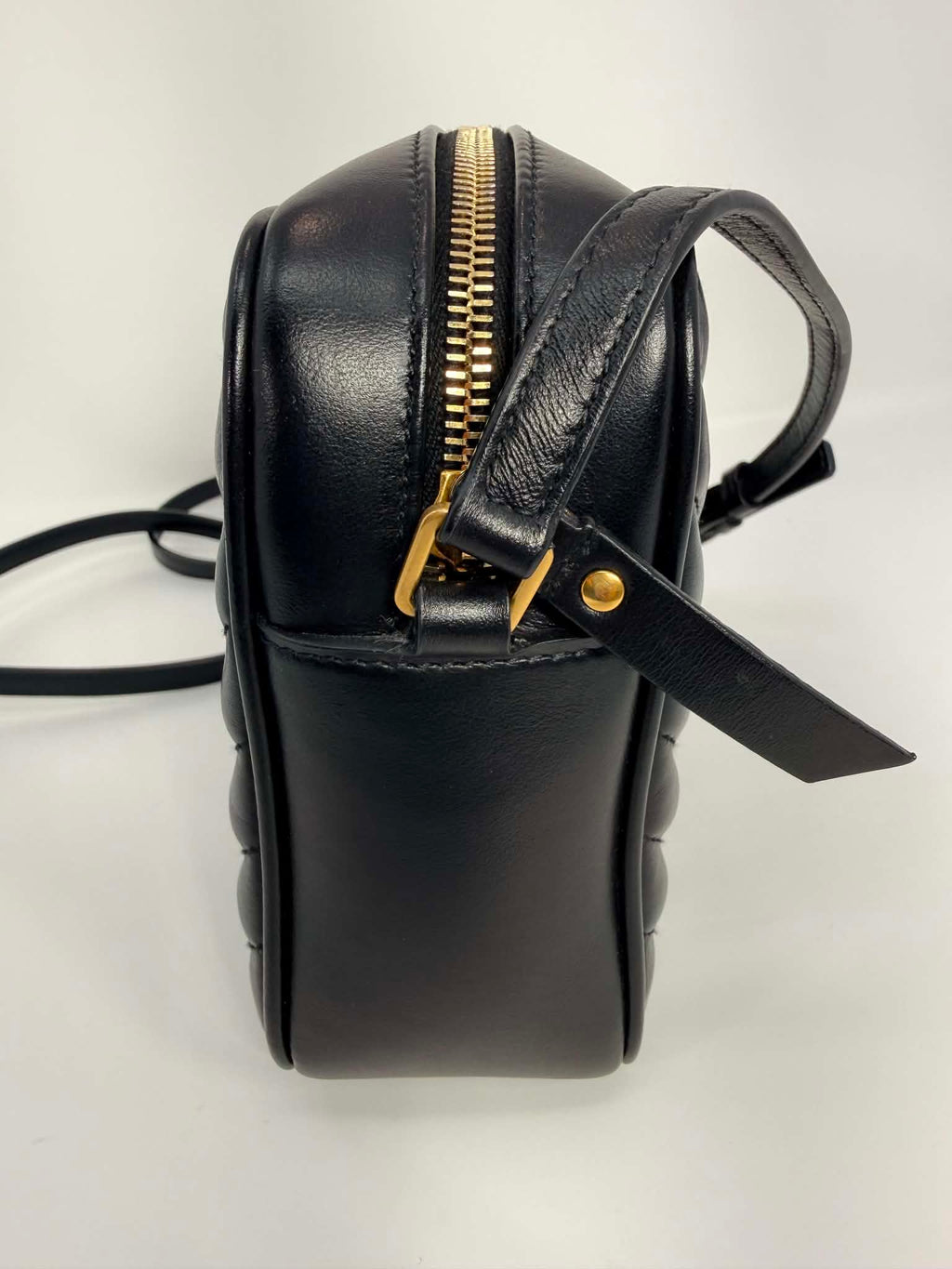 Saint Laurent Calfskin Matelasse Monogram Lou Camera Bag Black