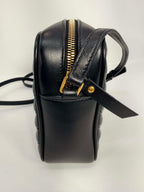 Saint Laurent Calfskin Matelasse Monogram Lou Camera Bag Black