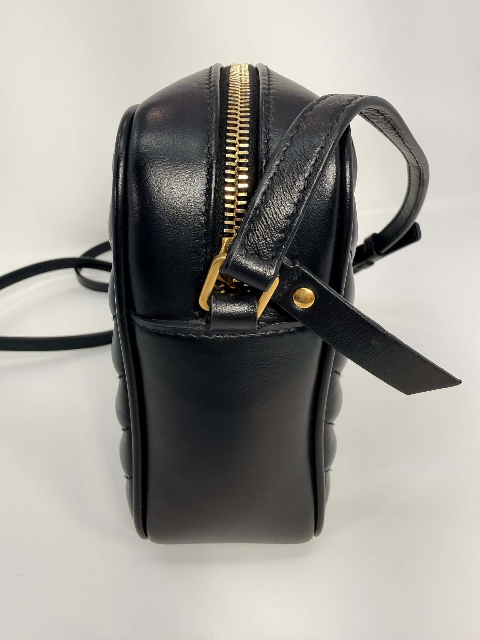 Saint Laurent Calfskin Matelasse Monogram Lou Camera Bag Black