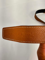 Hermes Reversible Belt Black/Brown Gold Size 80 Tan