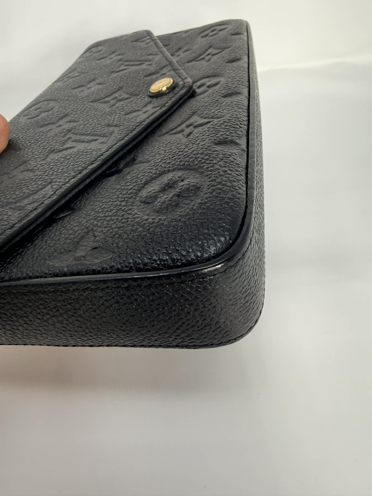 Louis Vuitton Felicie Pochette Black Empreinte Leather with 2 Inserts