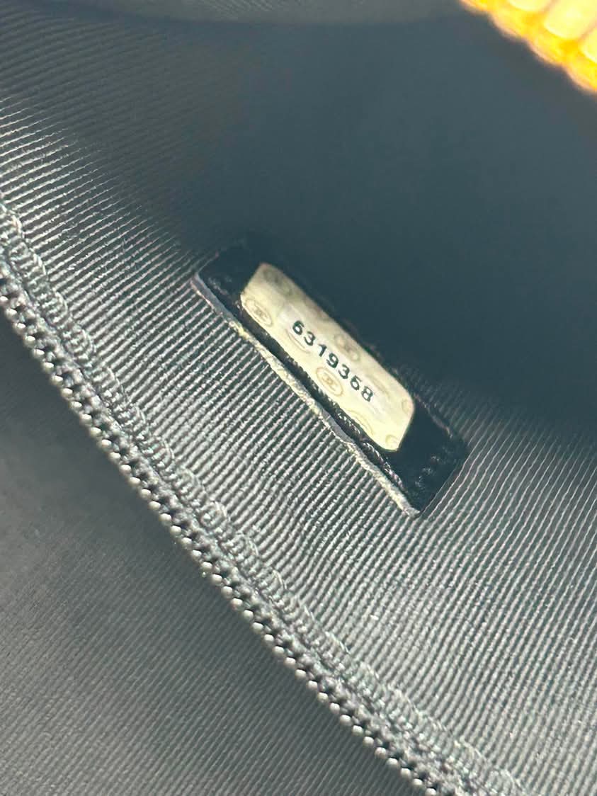 Chanel Caviar Embroidered Logo Shoulder Bag Black