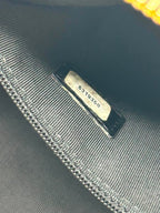 Chanel Caviar Embroidered Logo Shoulder Bag Black