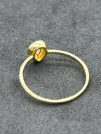 Tear Drop Diamond Ring in 18K Yellow Gold