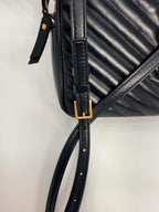 Saint Laurent Calfskin Matelasse Monogram Lou Camera Bag Black