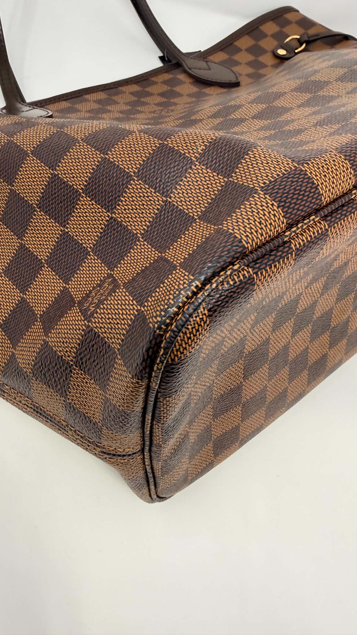 Louis Vuitton Neverful MM Damier Ebene Set with Pouch