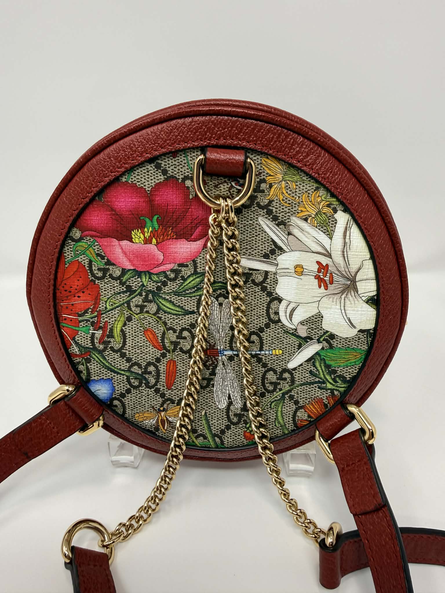 Gucci Flora Ophidia Round Backpack with Free Gucci Key Cles