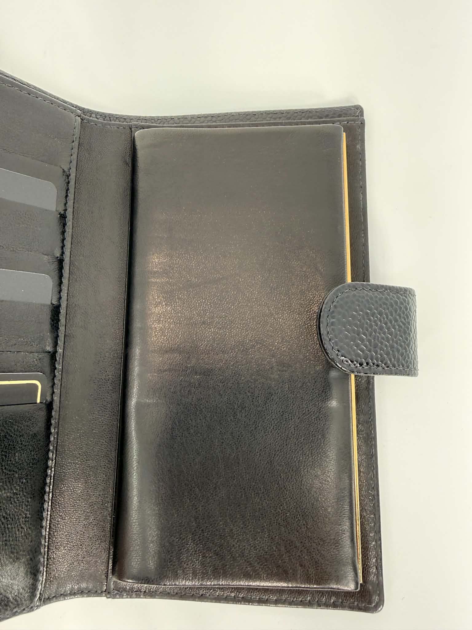 Chanel Caviar Timeless CC French Wallet Black