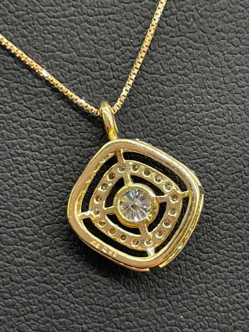 Diamond-Diamond Pendent 18k Yellow Gold