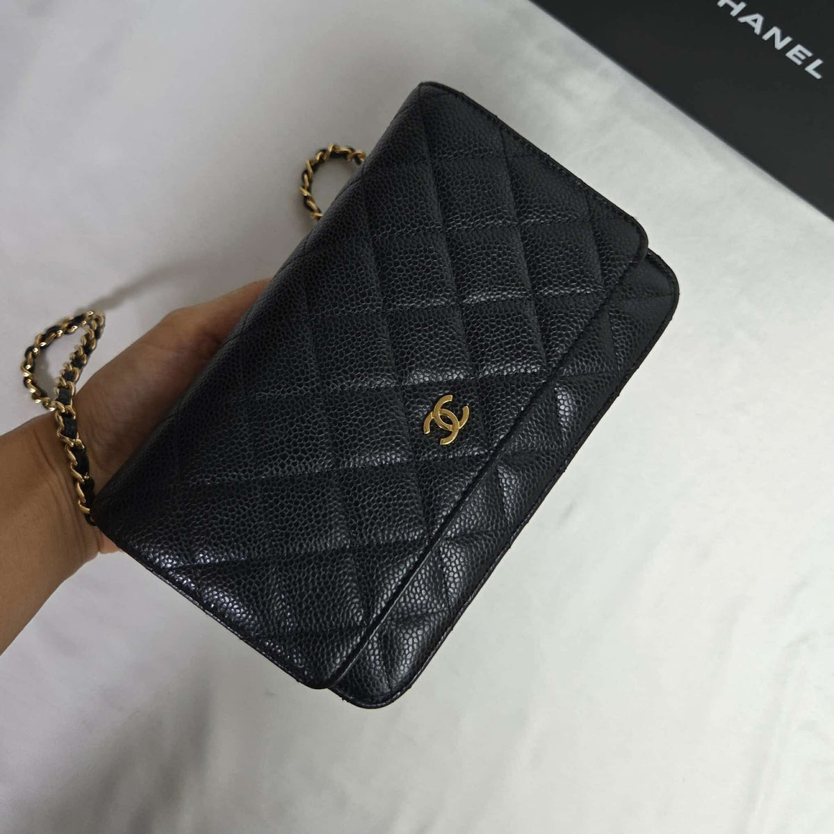 Chanel Caviar Wallet on Chain
