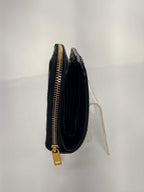Saint Laurent Grain De Poudre Matelasse Chevron Monogram Compact Zip Around Wallet