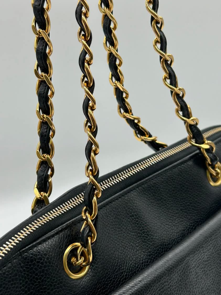 Chanel Caviar Flap Shoulder Bag Black