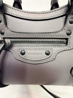 Balenciaga Smooth Calfskin Neo Classic Silver Hardware Mini City Grey
