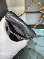 Chanel Quilted Lacquered Chain Phone Holder in Lambskin