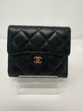 Chanel Caviar Quilted Compact Flap Wallet Black