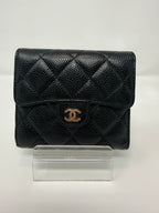 Chanel Caviar Quilted Compact Flap Wallet Black