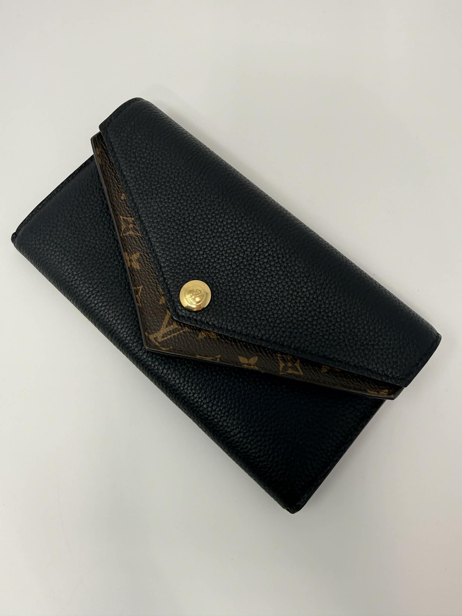 Louis Vuitton Monogram/Black Portefeuille Double V Long Bifold Wallet